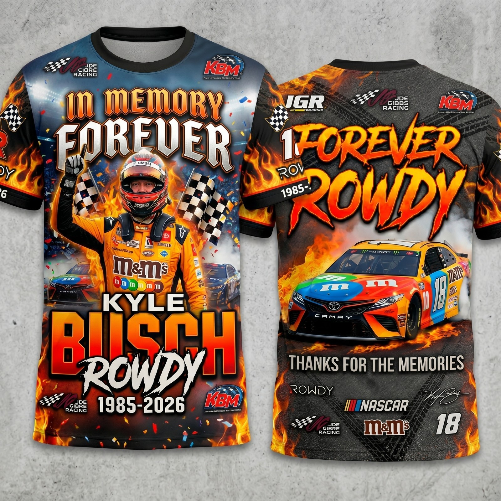 In Memory Forever Rowdy Kyle Busch 1985-2026 Shirt Unisex Commemorative