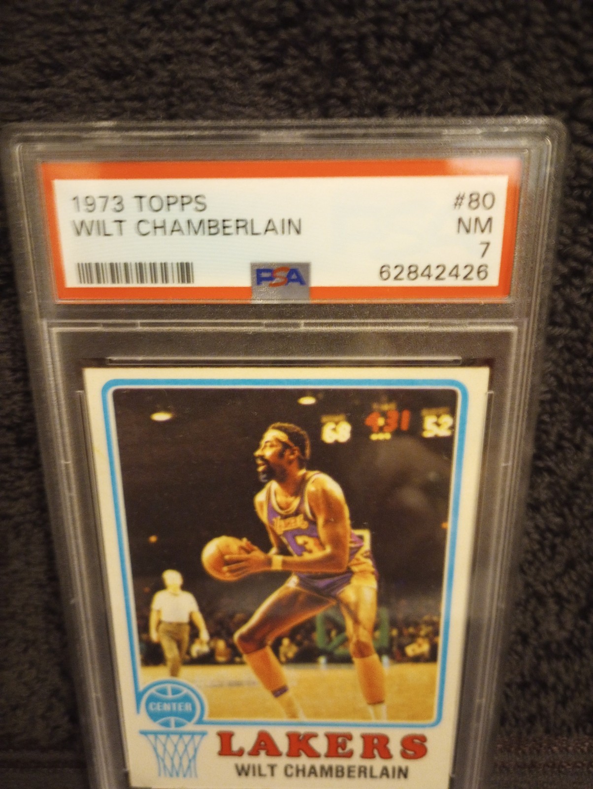 1973 WILT CHAMBERLAIN TOPPS #80 PSA 7 NEAR-MINT!! LA LAKERS