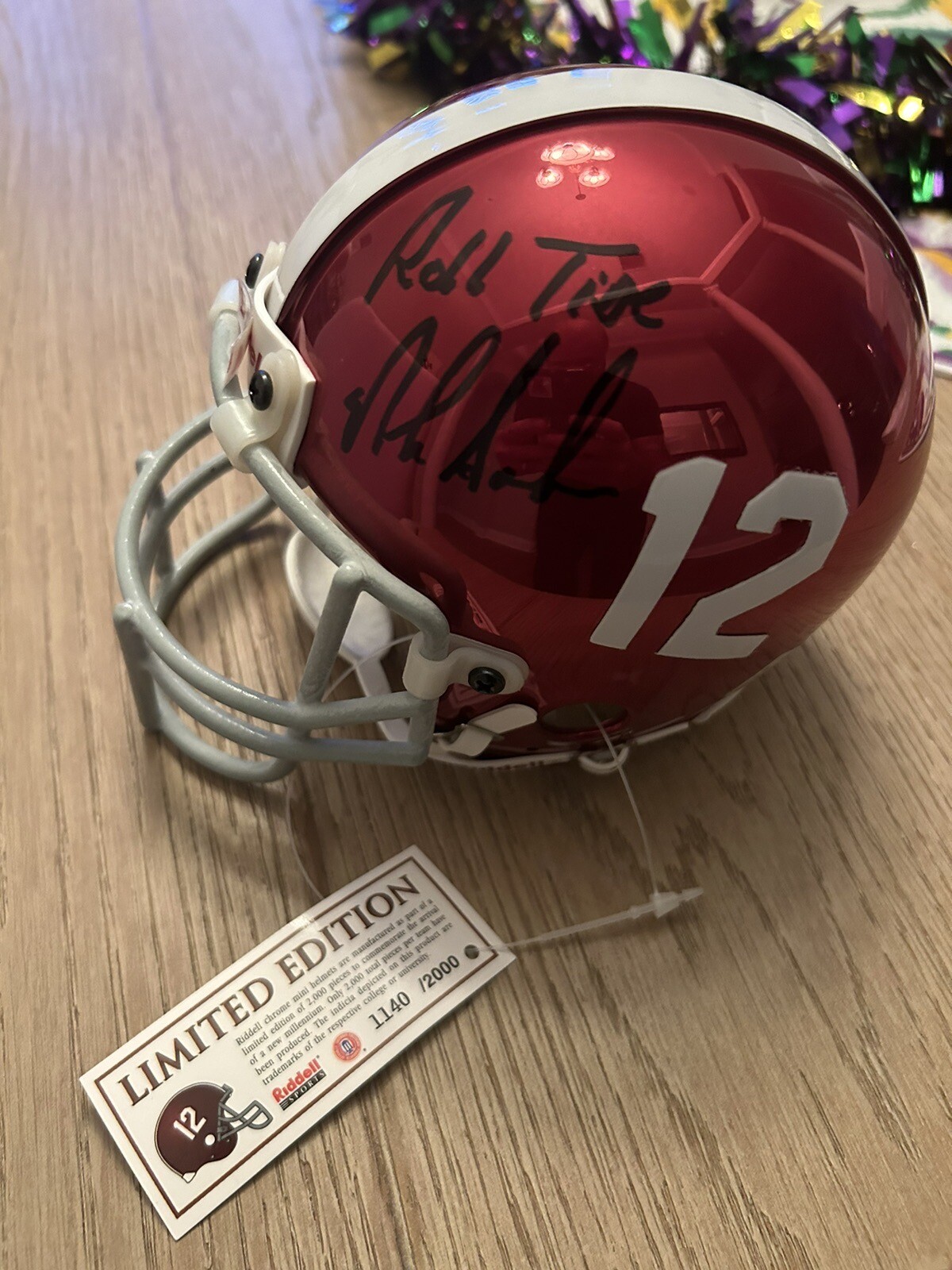 NICK SABAN SIGNED CHROME HELMET ALABAMA CRIMSON TIDE 7 NATIONAL CHAMPION PSA AUT