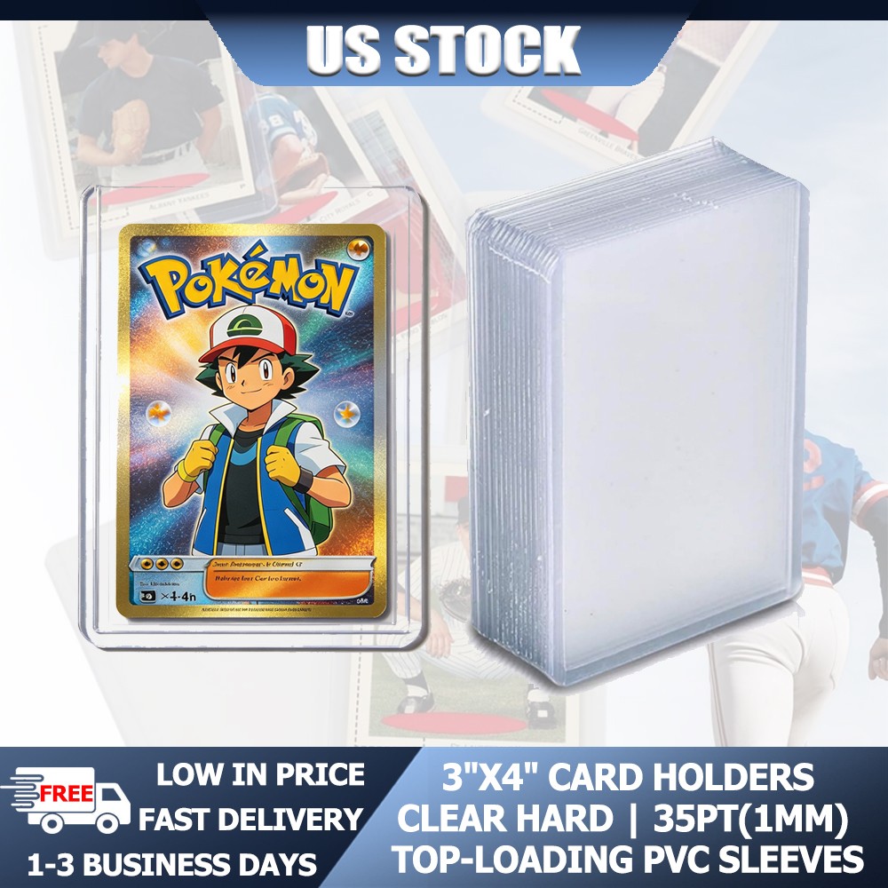 Rigid Blue PVC Toploaders 35PT For Baseball Basketball Cards 25/50/100/200pcs US