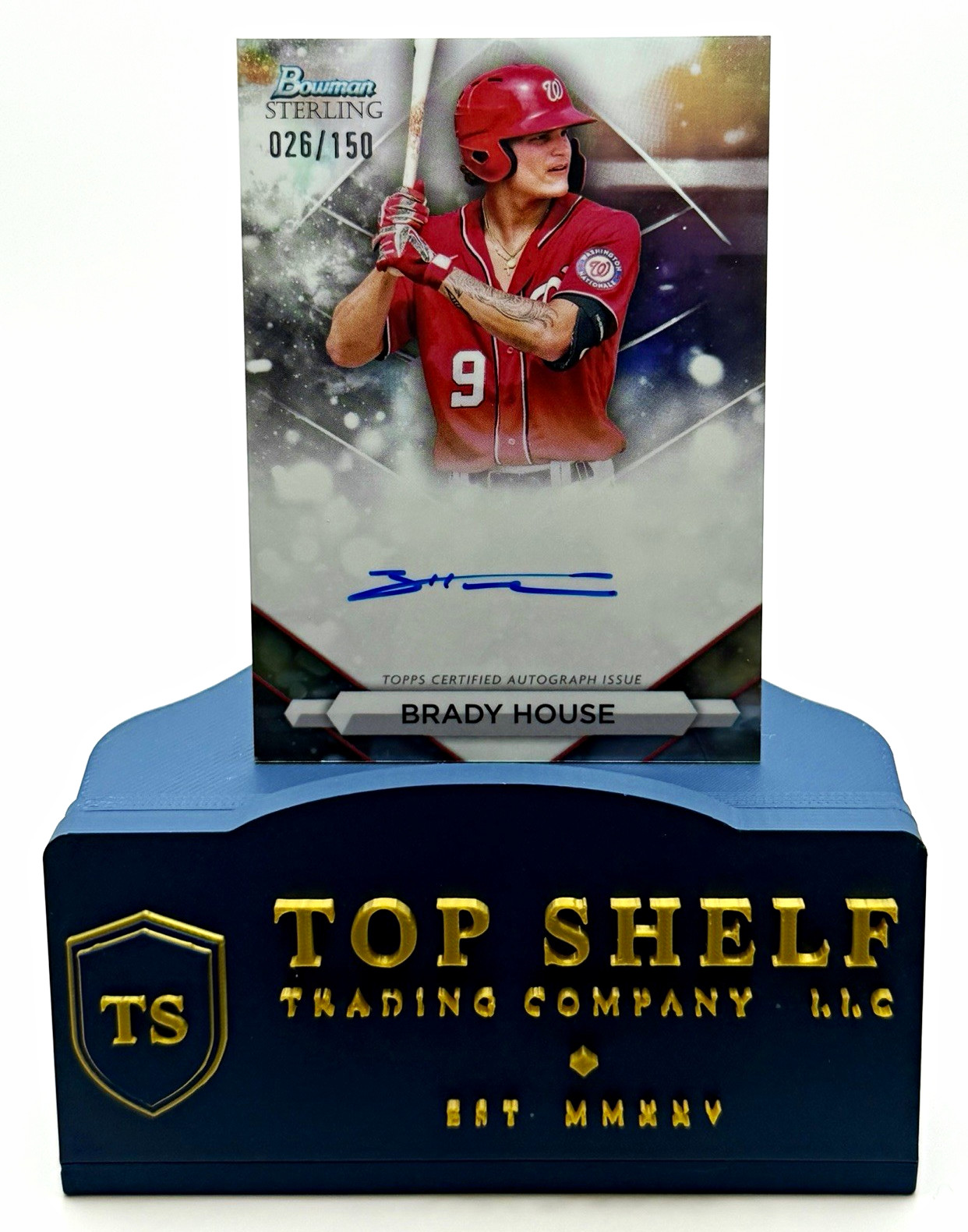 Topps 2023 Bowman Sterling Brady House Nationals Prospect Auto Refractor /150