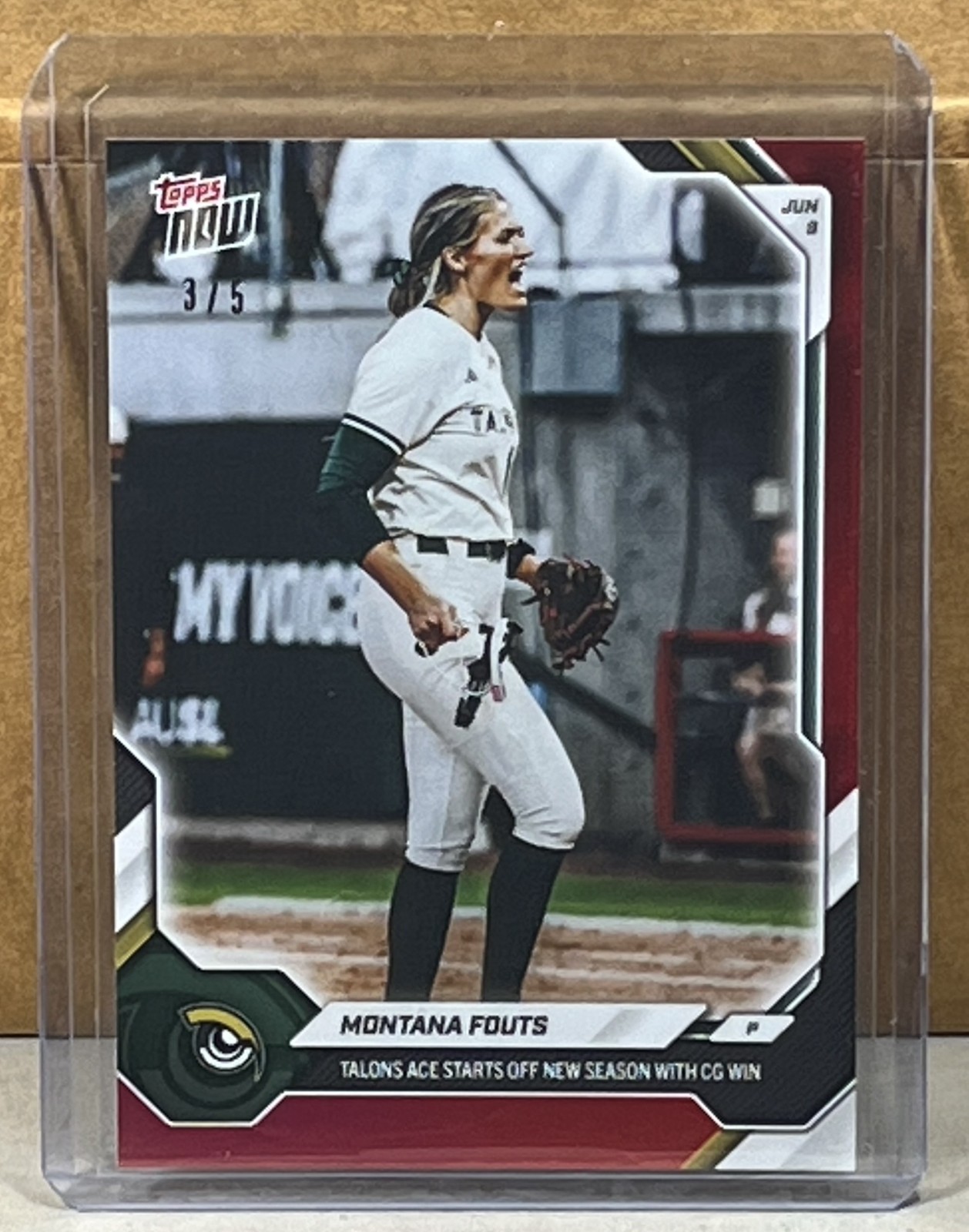 2026 TOPPS NOW AUSL #1 MONTANA FOUTS UTAH TALONS Red Foil Parallel 3/5