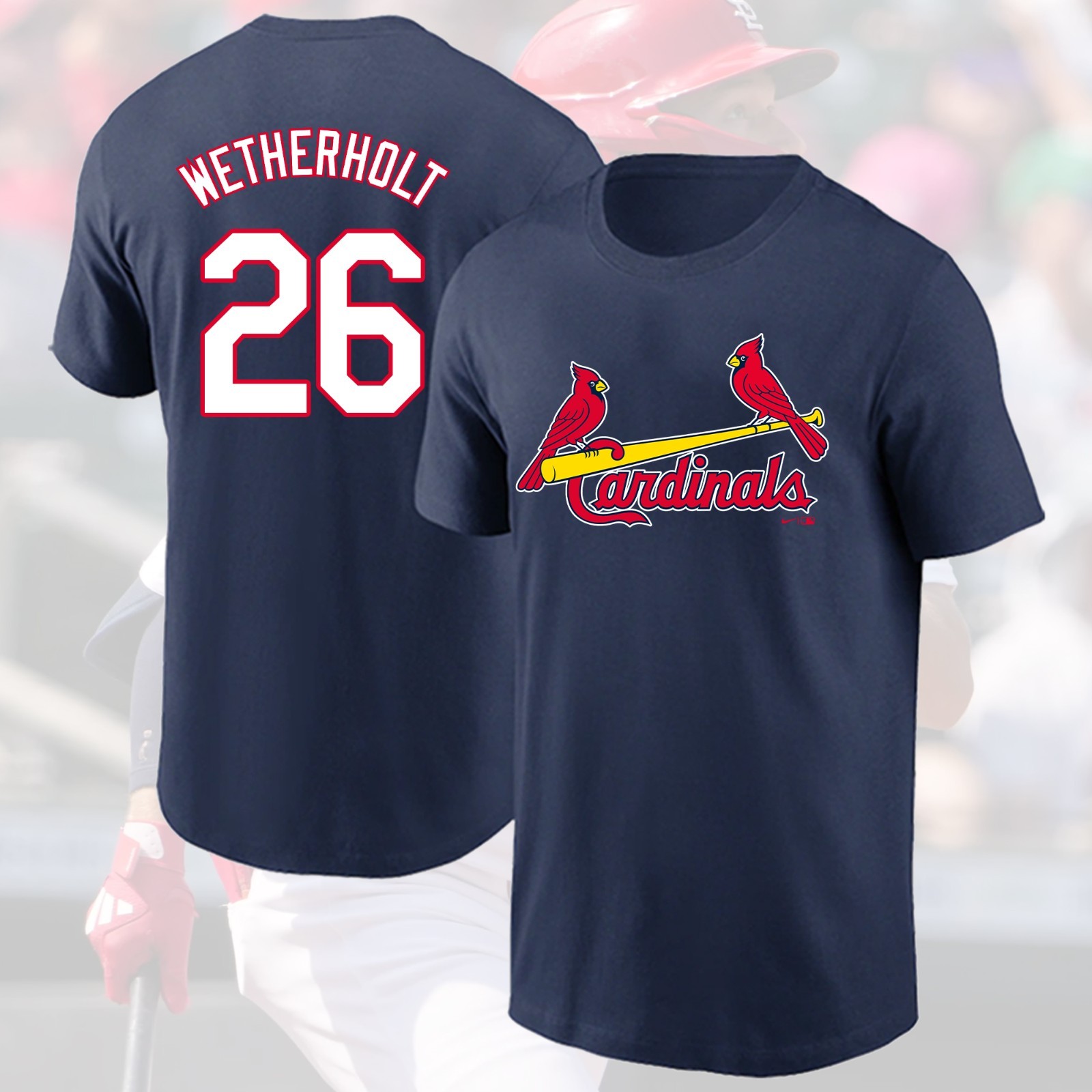 NEW – JJ Wetherholt #26 St. Louis Cardinals 2026 Player Name & Number Fan Look