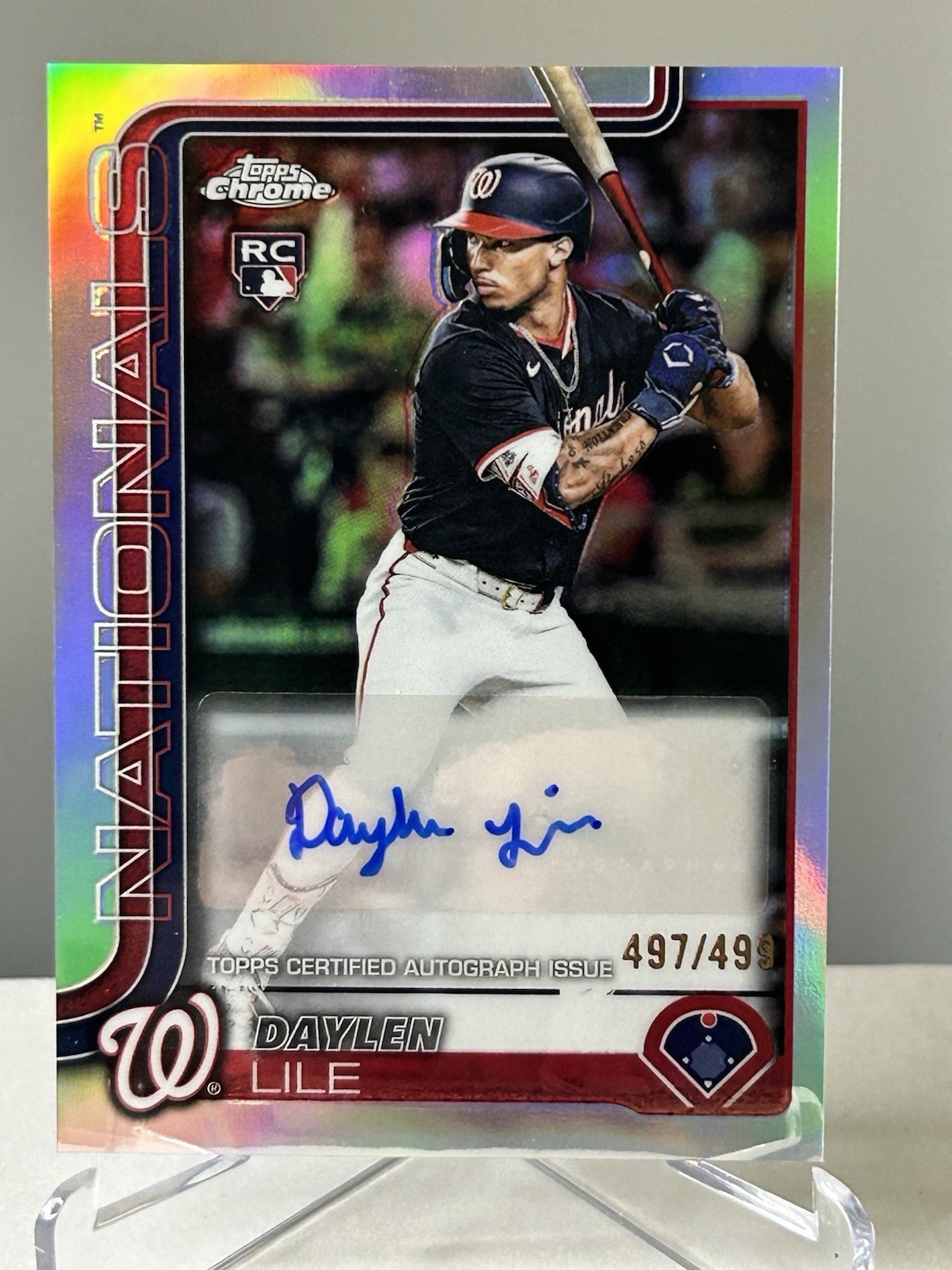 2025 Topps Chrome Update Series – Autographs Daylen Lile #AC-DL Refractor /499