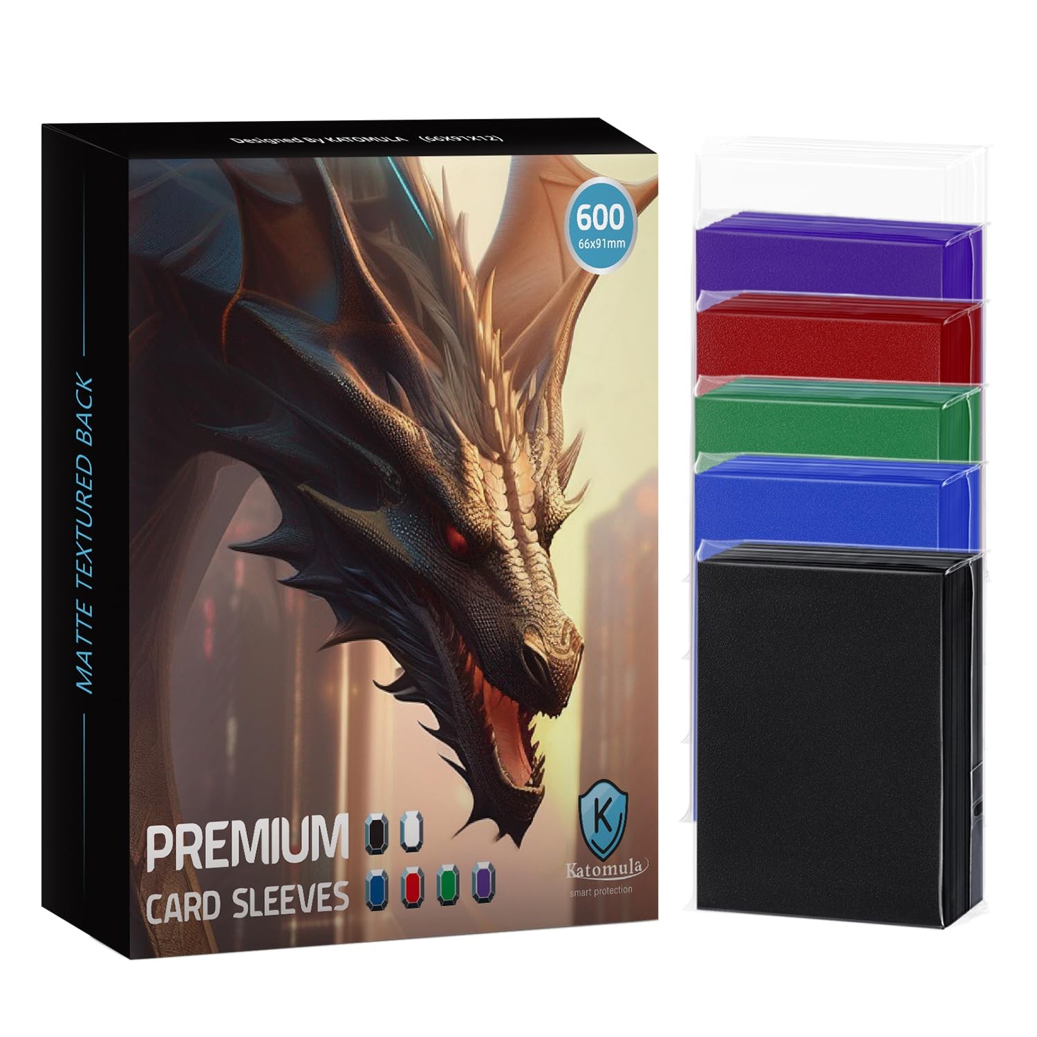 600CT MTG Card Sleeves, Clear Front Textured Back Card Sleeve Deck Card Prote…