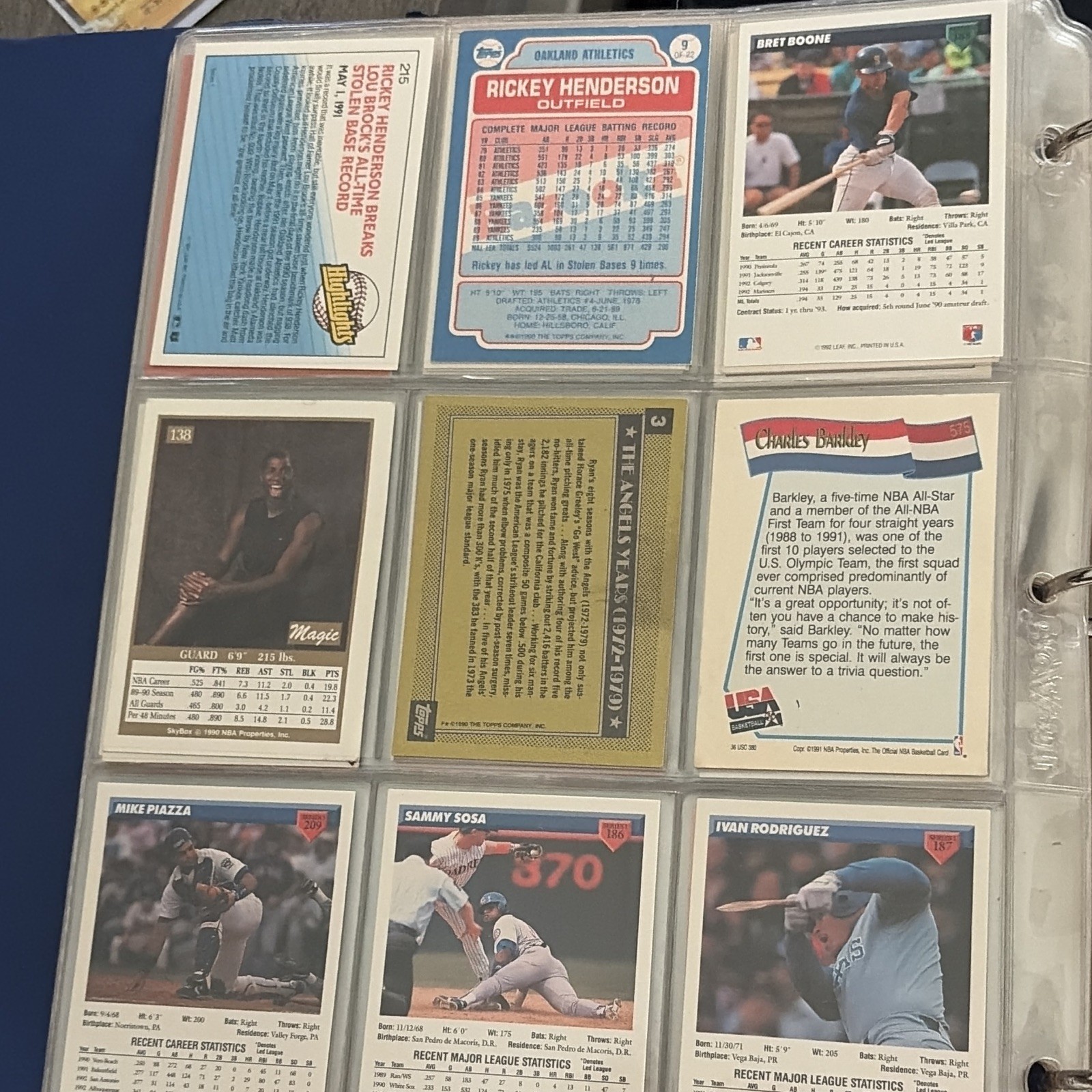 Topps 1991 MLB All-Star 9-Card Lot Mattingly Schmidt Henderson Ryan Boggs