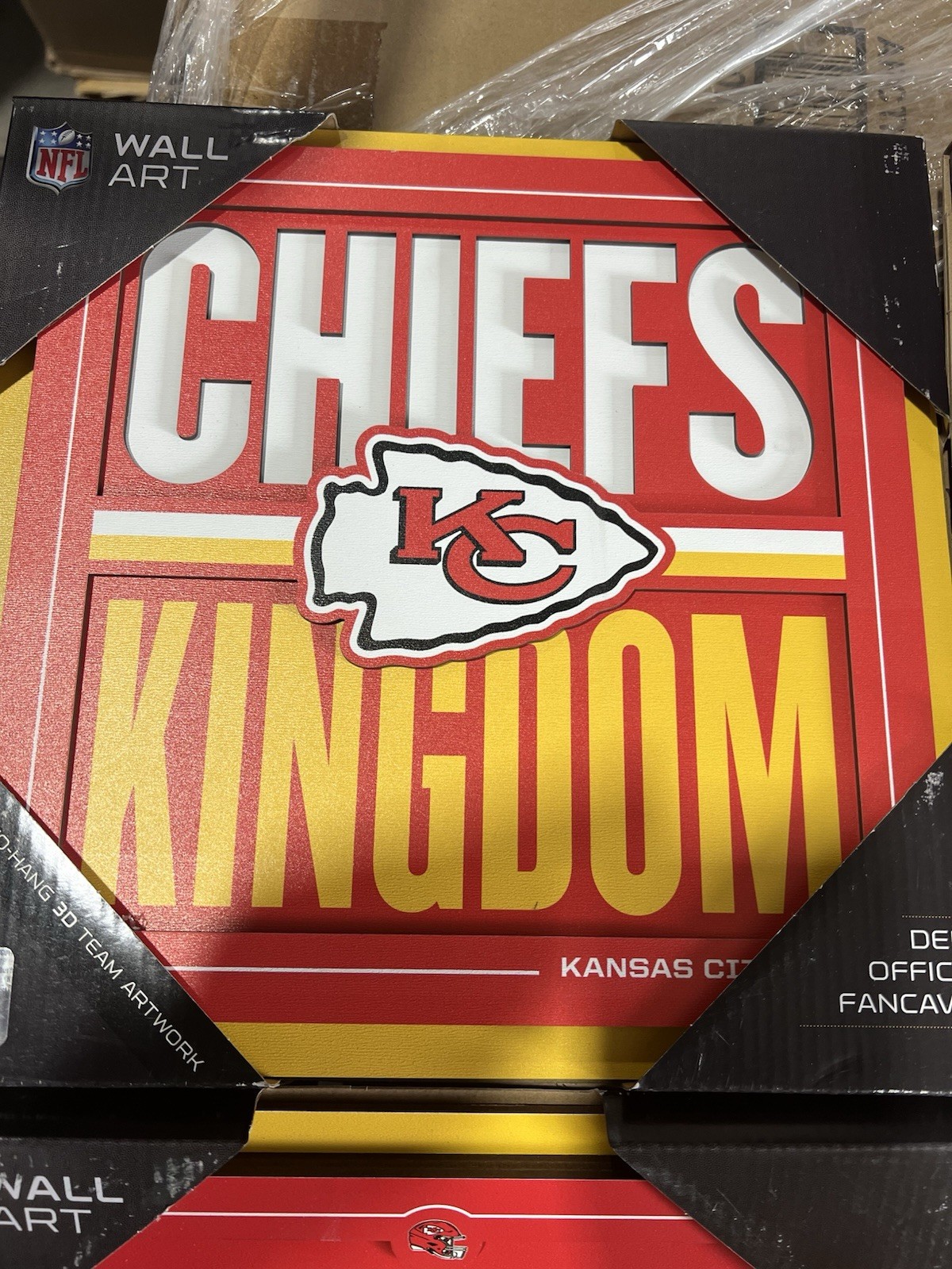 Kansas City CHIEFS 4 Pack Of Fan Cave Wood NFL 3D Wall Sign KC CHIEFS WALL ART