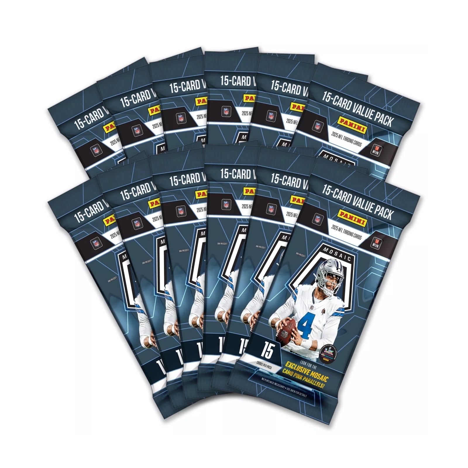 2025 Panini Mosaic Football 180Ct. Cello Fat Pack Box | Factory Sealed