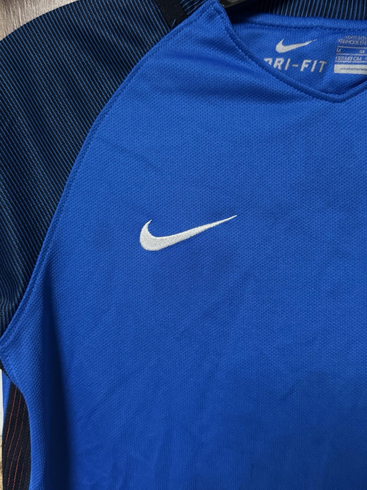 Nike France FFF 2016 Home Soccer Jersey Youth Medium Blue Dri-FIT Euro 2016 Kit