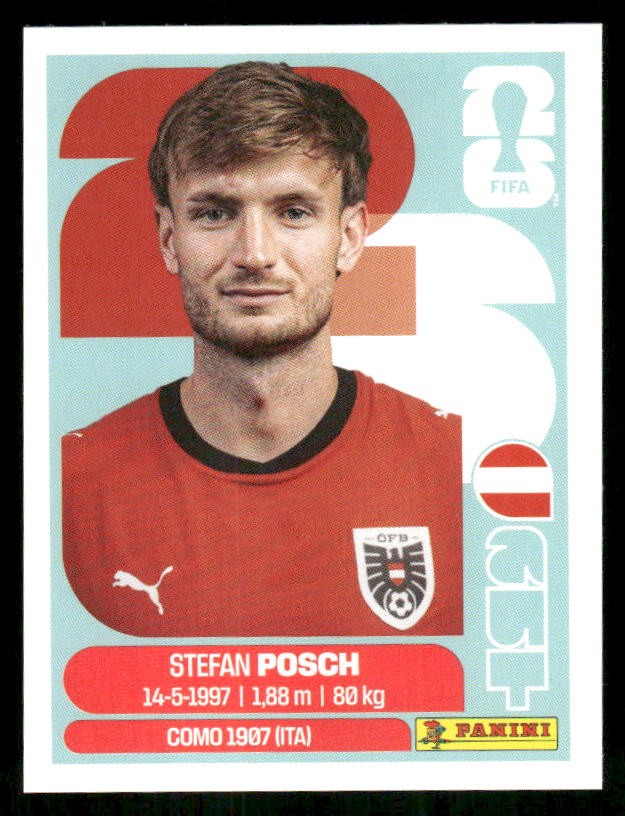 2026 Panini FIFA World Cup Stickers #AUT7 Stefan Posch