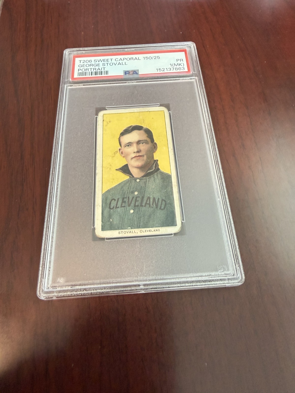 1909-11 T206 Sweet Caporal 150/25 George Stovall Portrait. PSA 1(mk)