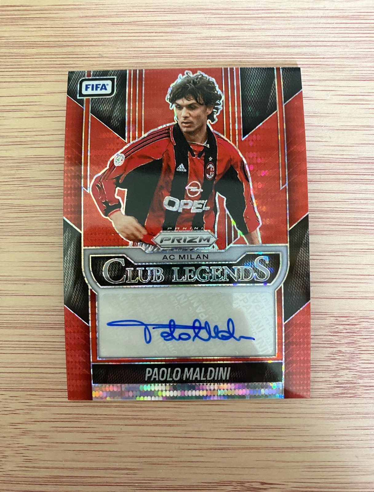 Paolo Maldini Prizm Club Legends Auto Fifa 25-26 AC Milan Red Pulsar PRIZM