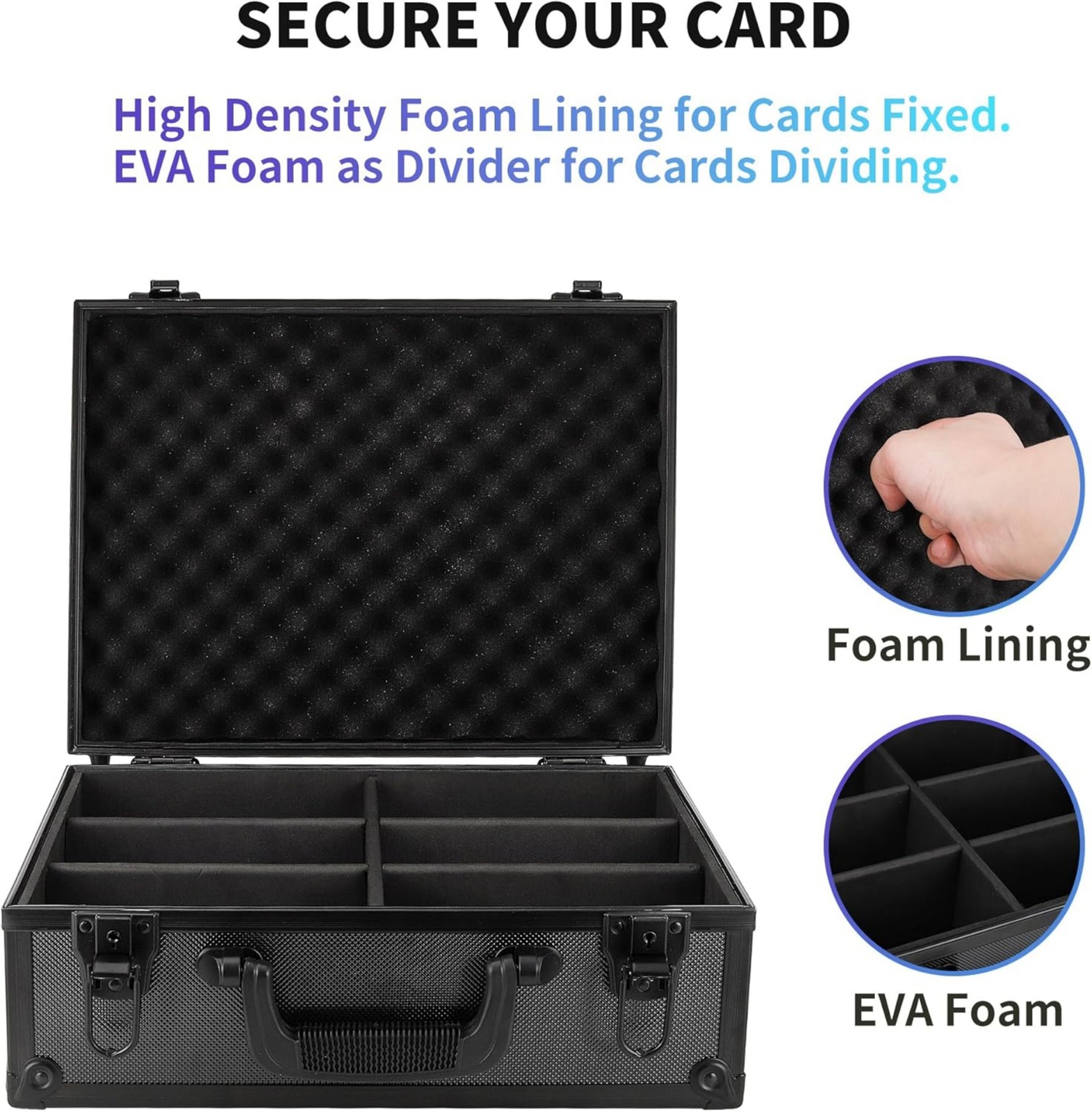 600+ Capacity 3″x4″ 35PT Toploader Box Aluminum Alloy Card Organizer Lockable US