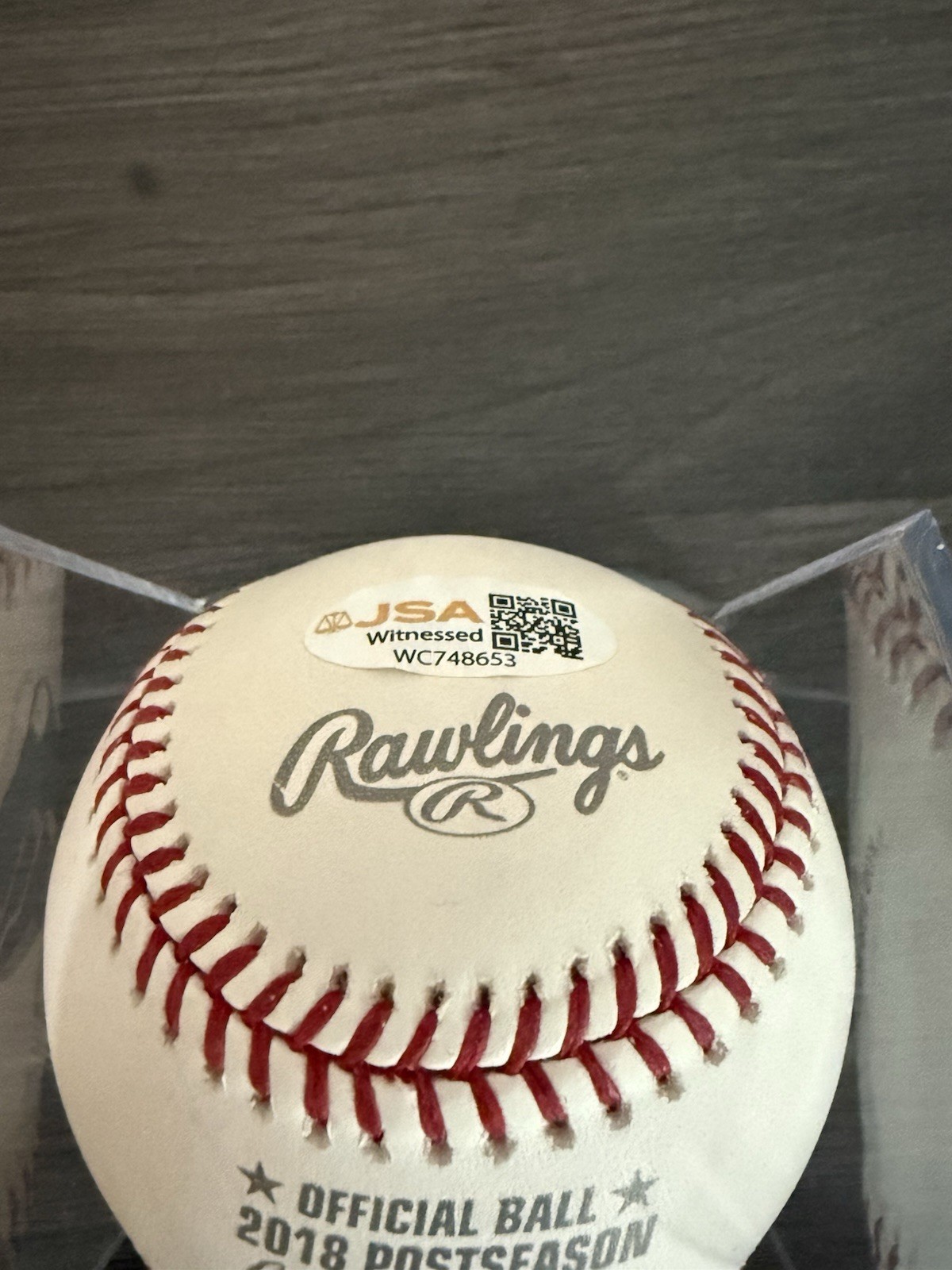 Brock Holt Signed 2018 Postseason Baseball Rawlings Boston Red Sox JSA Witness
