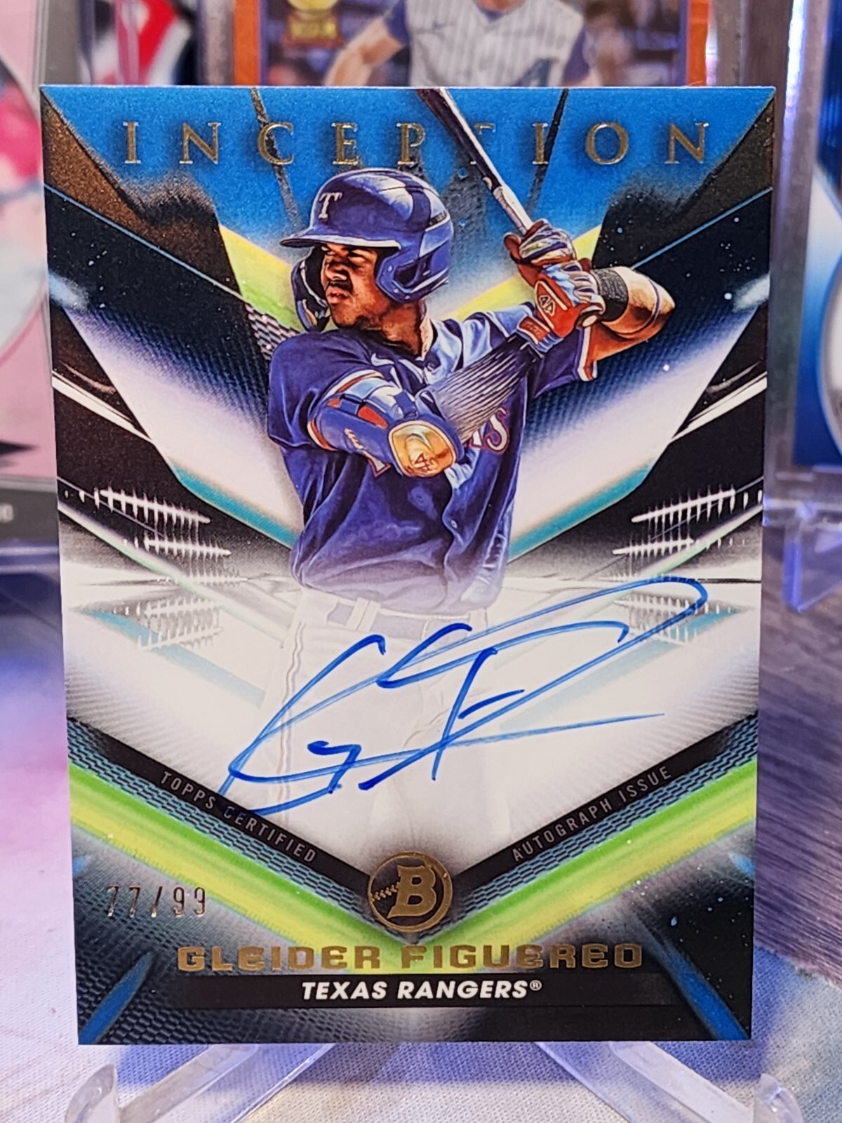 Gleider Figuereo 2023 Bowman Inception On Card Auto /99 RC Texas Rangers