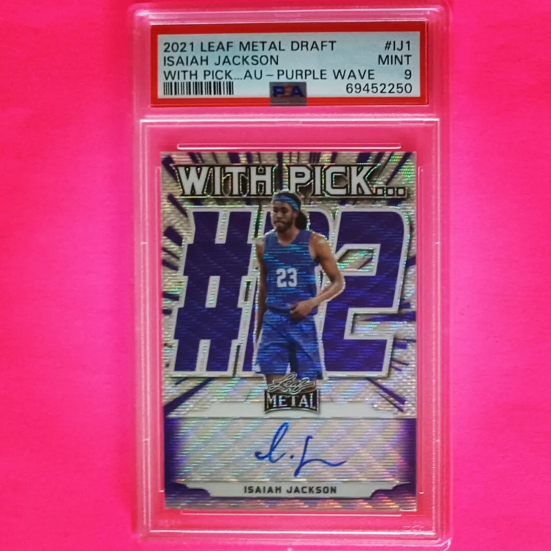 PSA 9 – ISAIAH JACKSON #d 14/25 Auto 2021 Leaf Metal Draft With Pick PURPLE WAVE