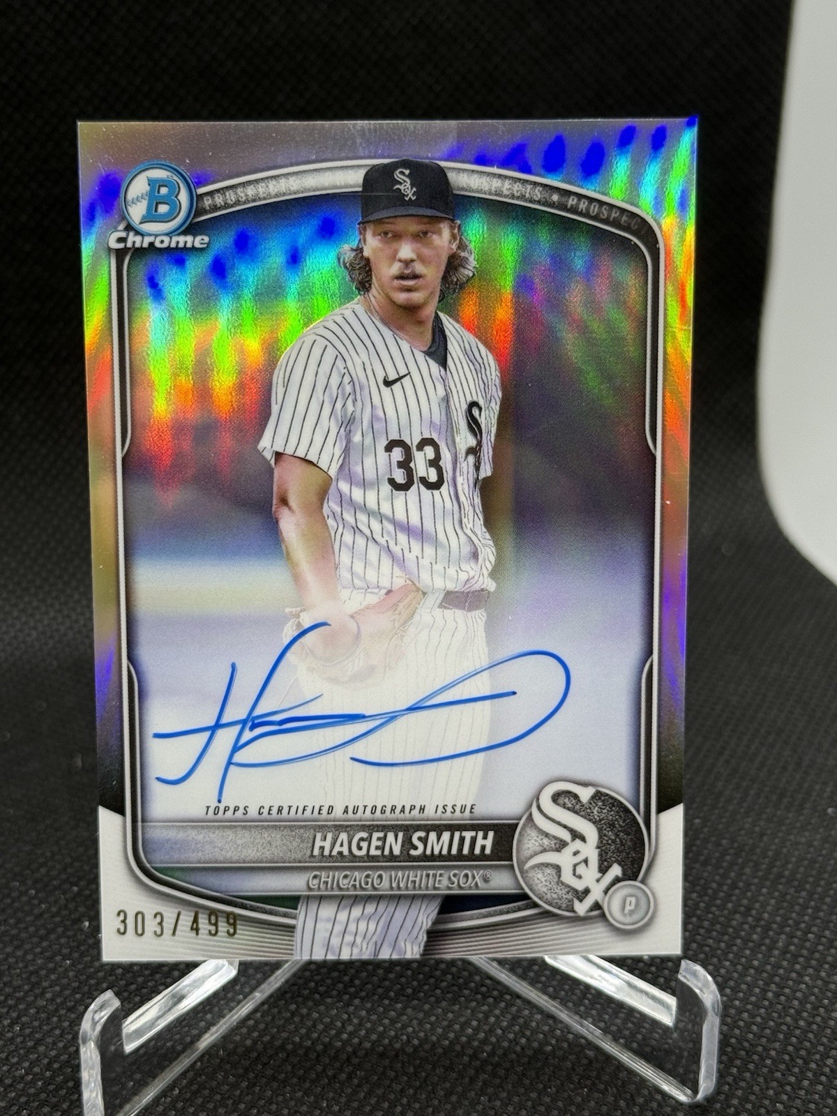 2025 Bowman Chrome Prospect Autographs Hagen Smith, Refractor /499 #CPA-HS