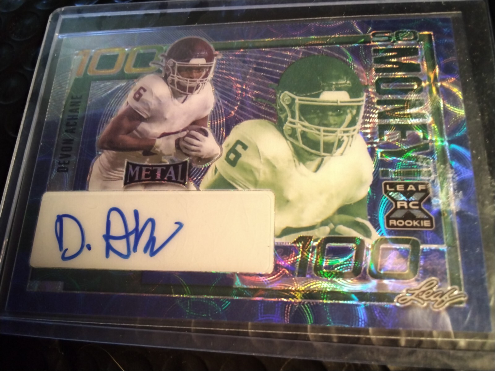 Devon Achane 2023 Leaf Metal So Money Auto /4, Dolphins Star RB