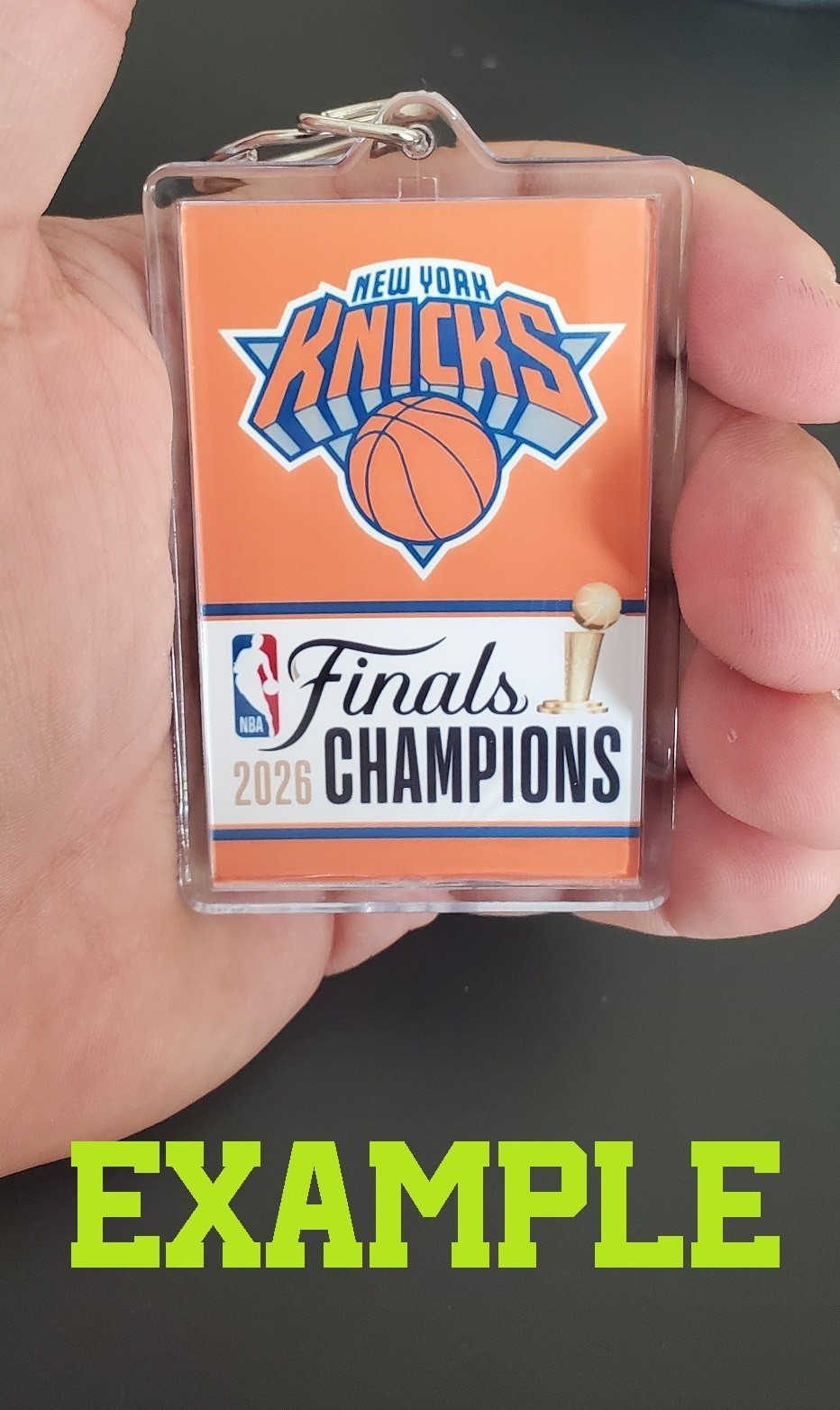 New York Knicks 2026 NBA Championship Keychain Dual HD Image Orange Blue Black