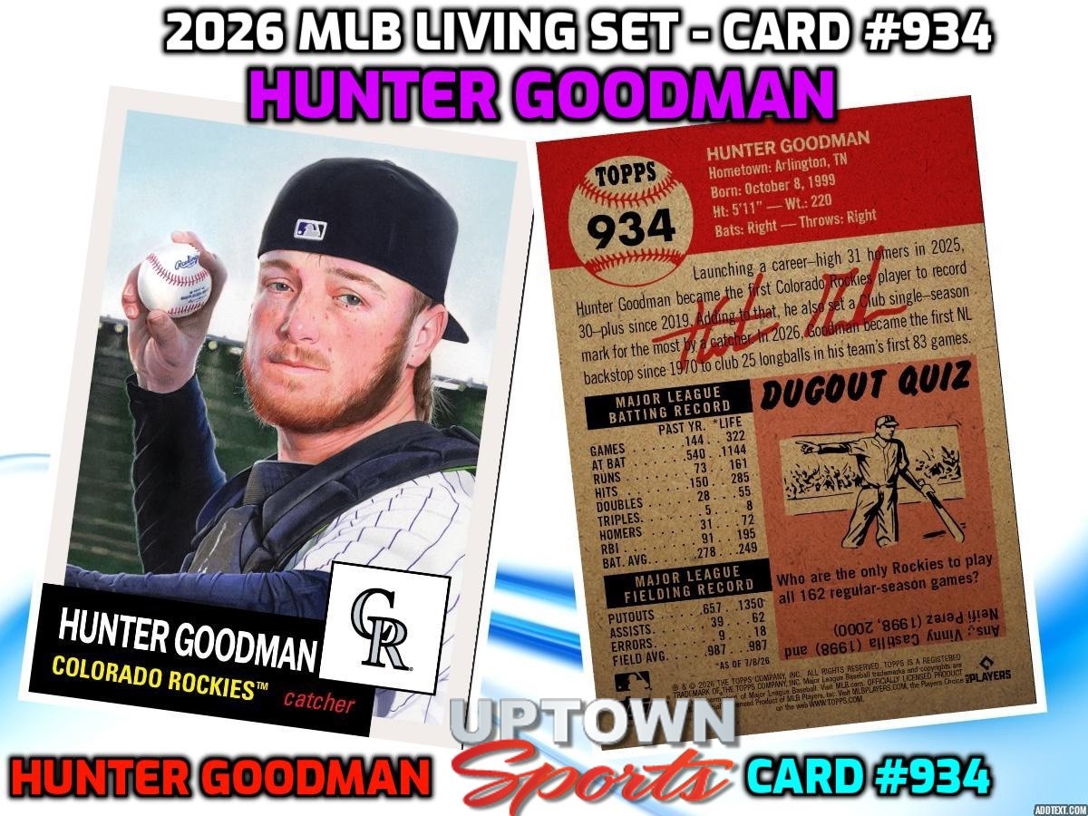 Hunter Goodman – 2026 MLB Living Set – Card 934 -Colorado Rockies-Presale