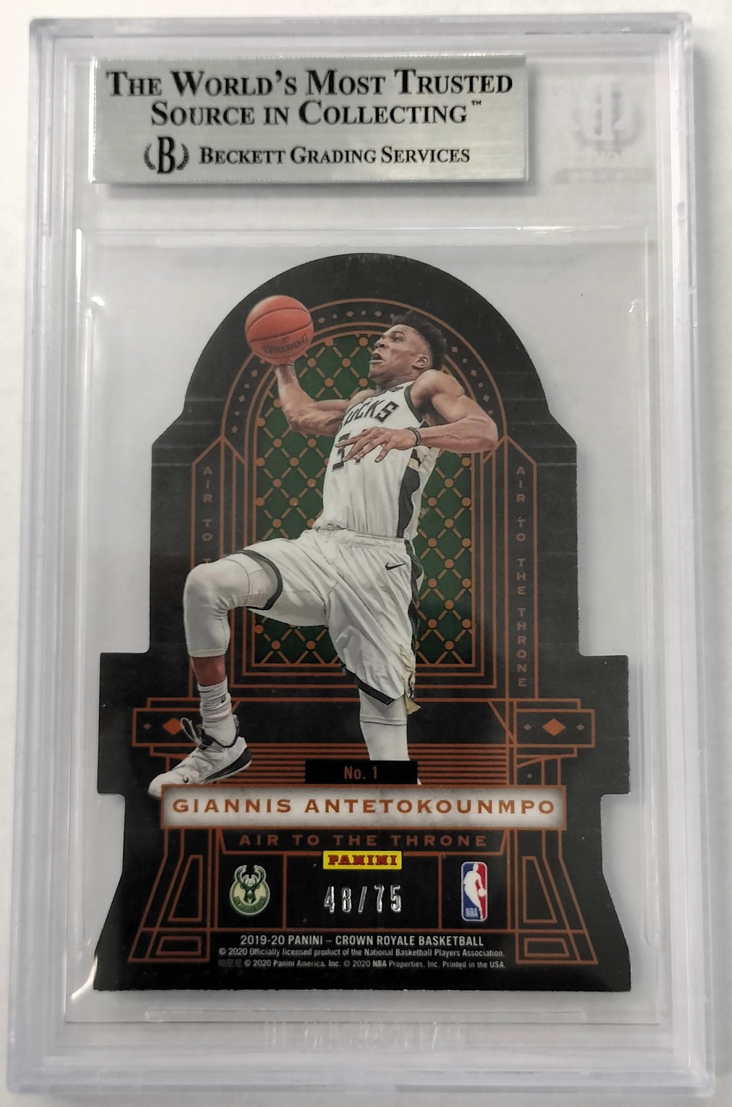 2019-20 Crown Royale Air to the Throne Blue #1 Antetokounmpo/Hachimura BGS 9.0