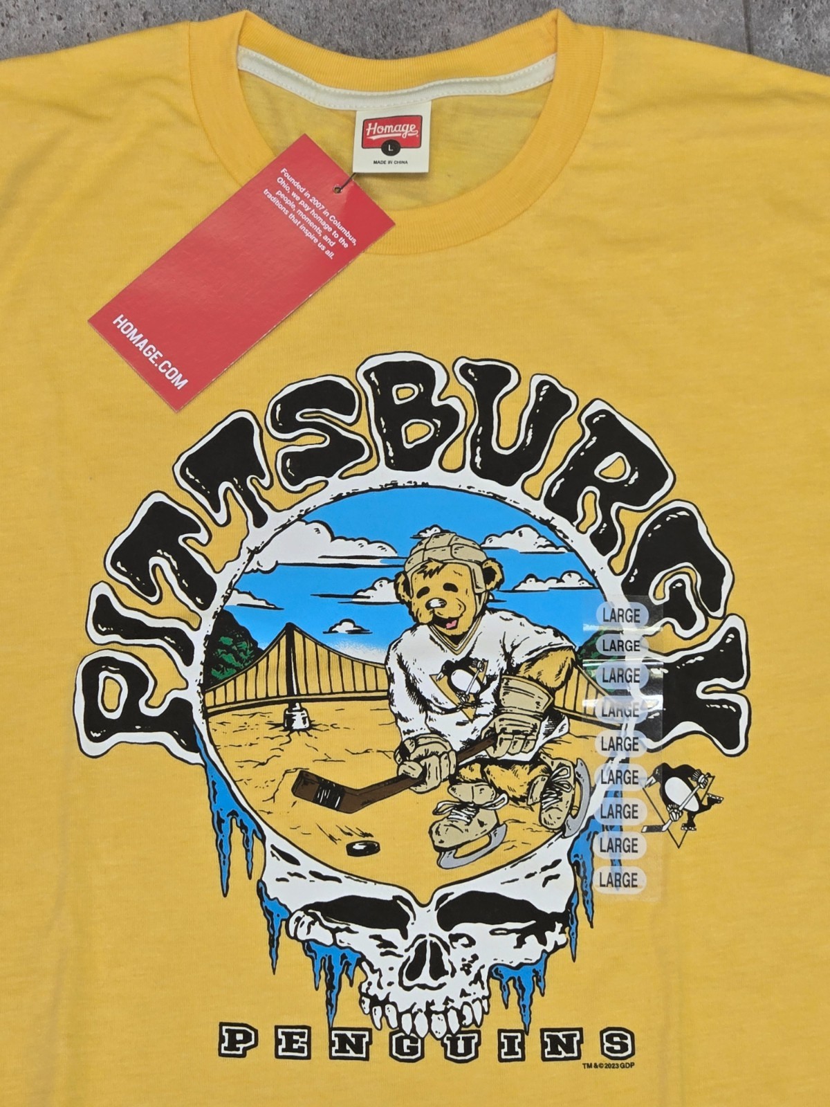 Pittsburgh Penguins Grateful Dead Night T-Shirt LARGE Sold Out / Limited Edition