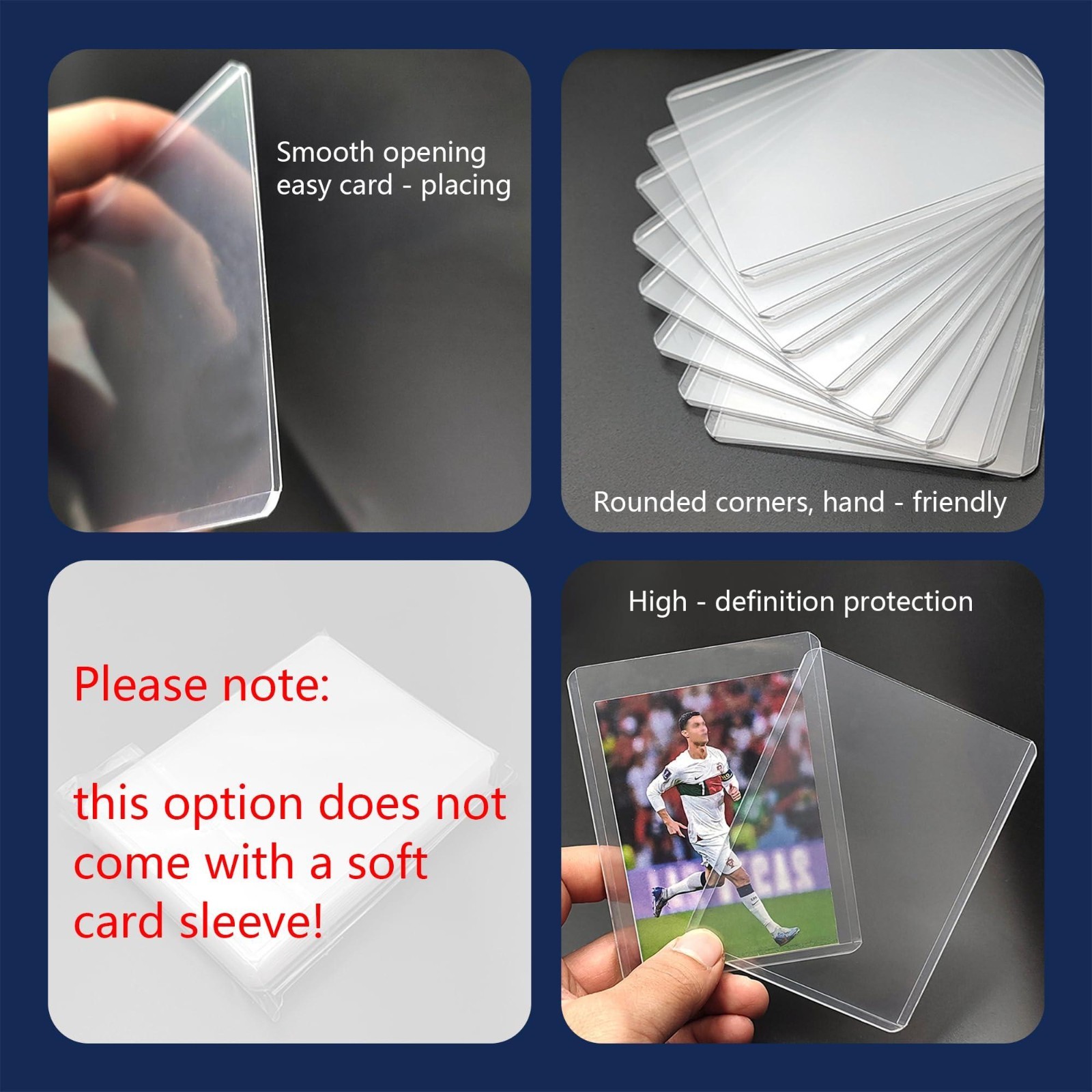 100 Ct Card Sleeves Top Loaders 3×4 – Hard Plastic Trading Baseball Cards Holder