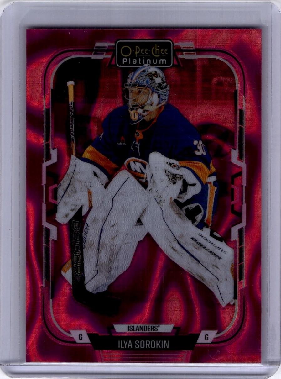 2025-26 O-Pee-Chee Platinum #28 Ilya Sorokin Pink Magma