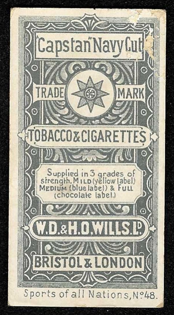1900 SWEDEN, TOBOGGANING Wills Sports Of All Nations CAPSTAN NAVY CUT #48