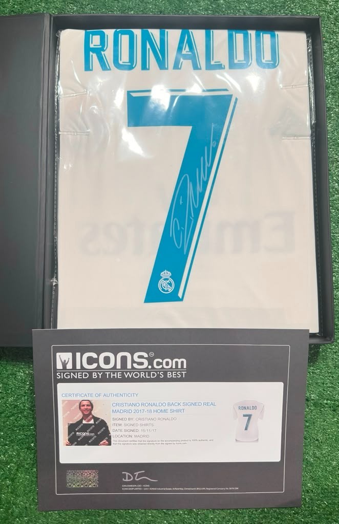 CRISTIANO RONALDO Back SIGNED REAL MADRID SHIRT COA Icon