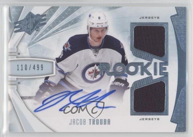 2013-14 SPx 110/499 Jacob Trouba #192 Rookie Auto RC 0m8f