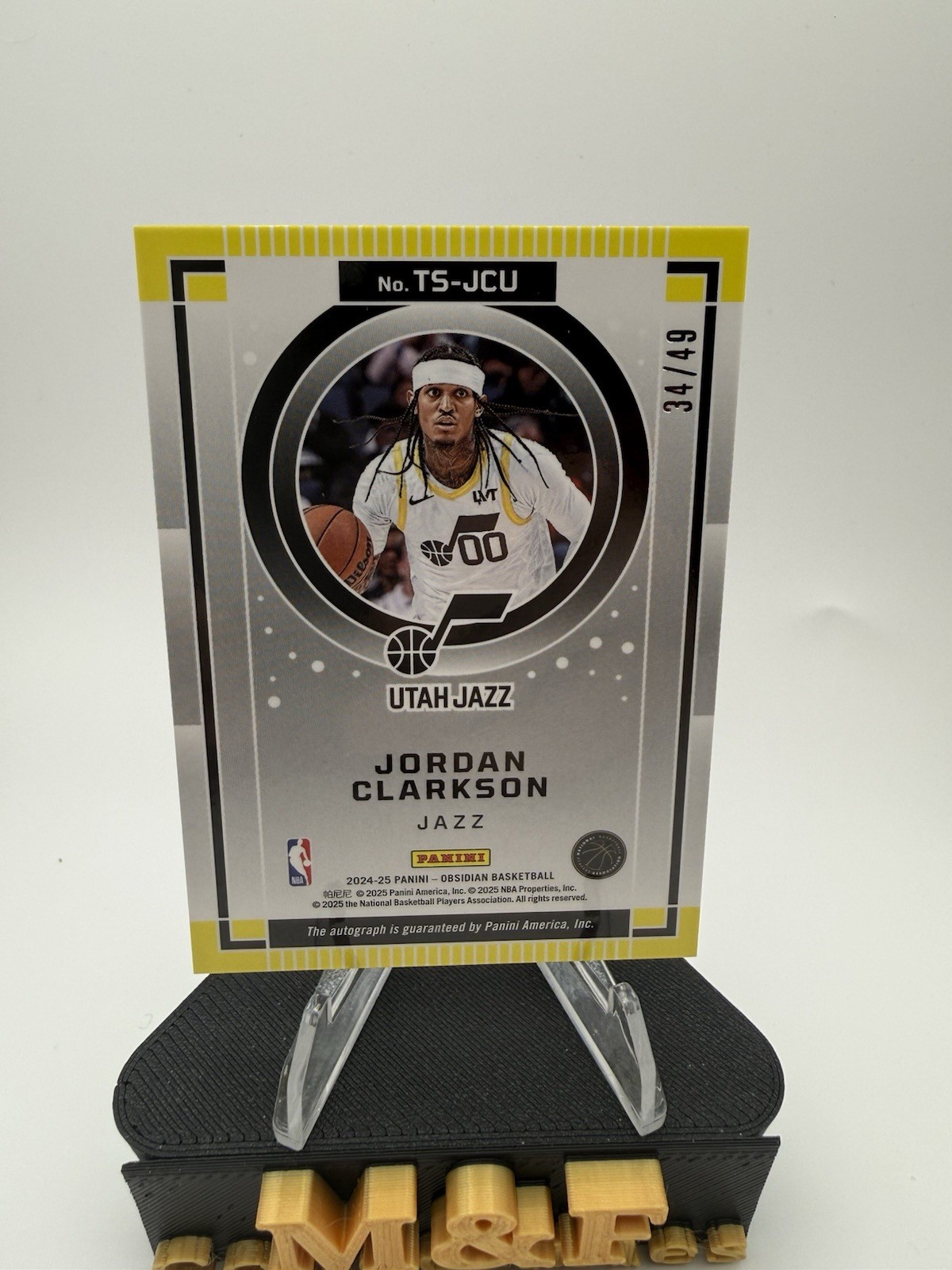 2024-25 Obsidian Jordan Clarkson Twilight Auto Autograph Purple #/49 – Jazz