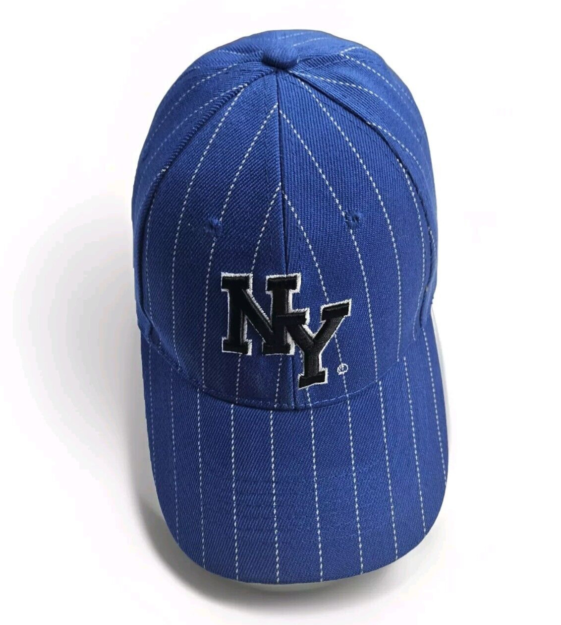 Vtg Yankees Blue w/ White Pinstripes Baseball Cap Embroidered NYC 1664 Snap Back