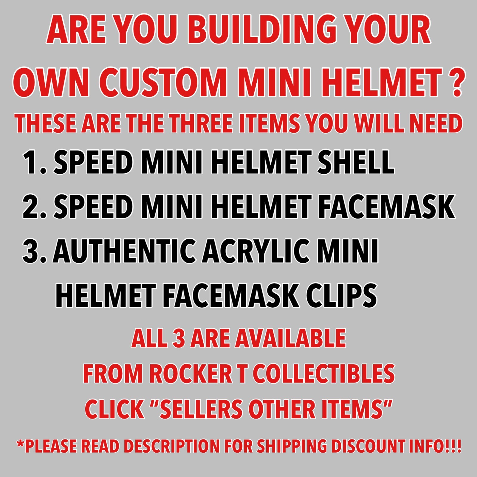 Riddell Speed Mini Helmet Blank Shell (Build your own Custom)