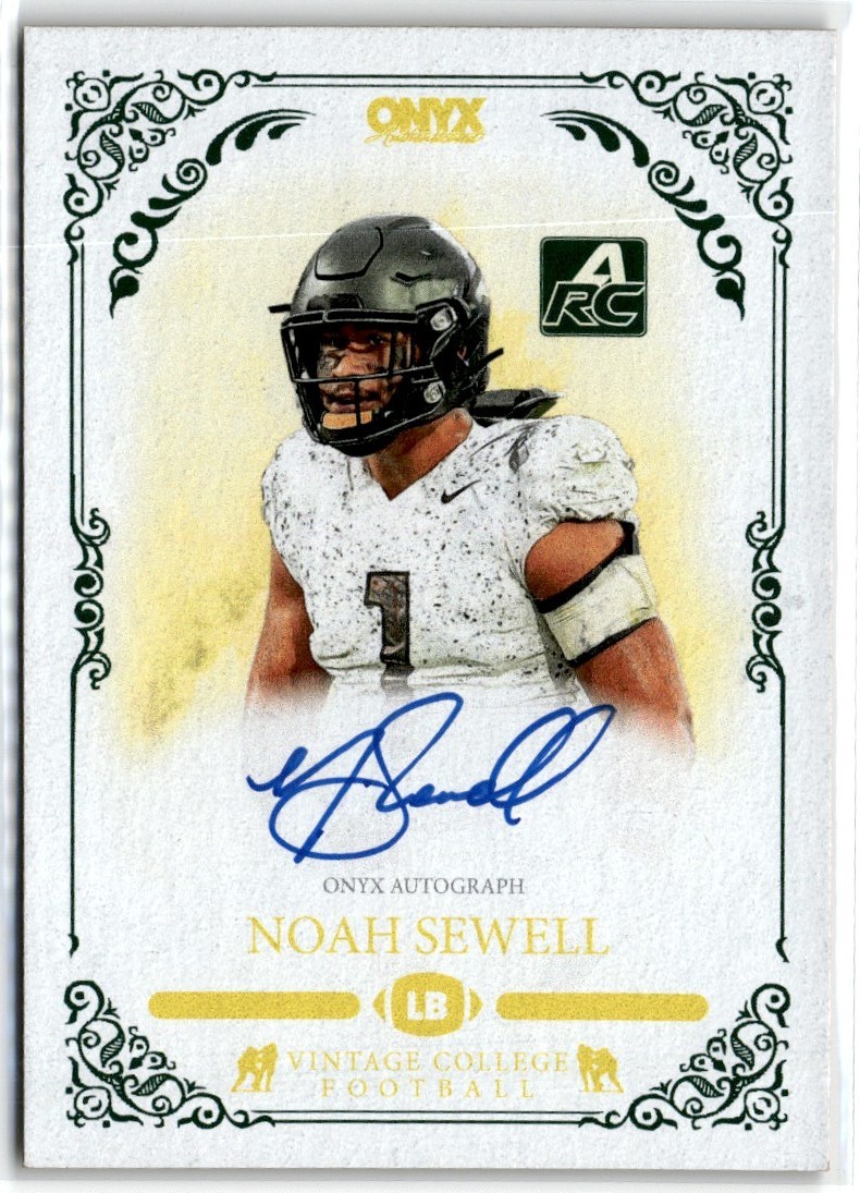 2022 ONYX VINTAGE FOOTBALL NOAH SEWELL RC AUTO