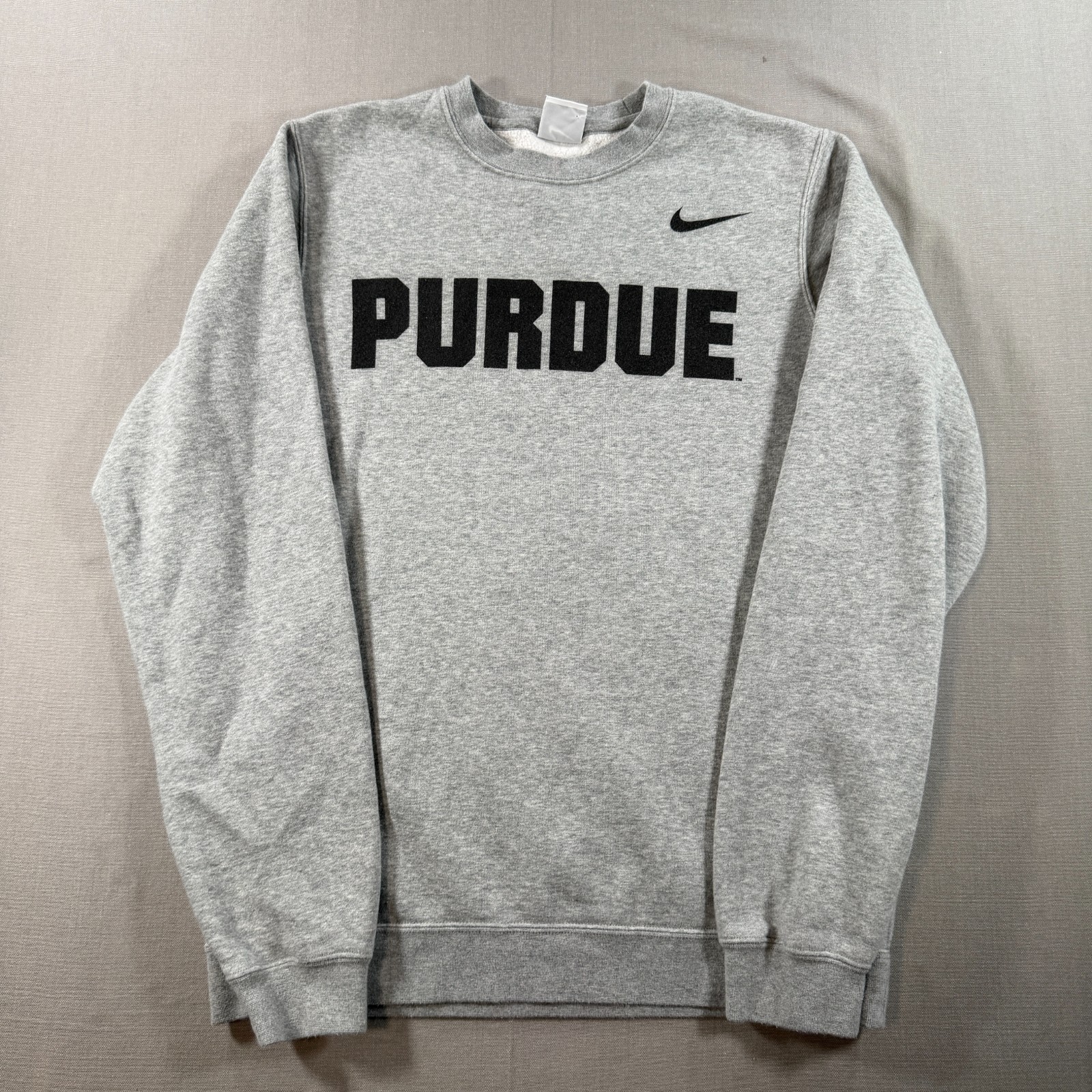 Nike Purdue Boilermakers Fleece Sweatshirt Mens Small Gray Crewneck Pullover