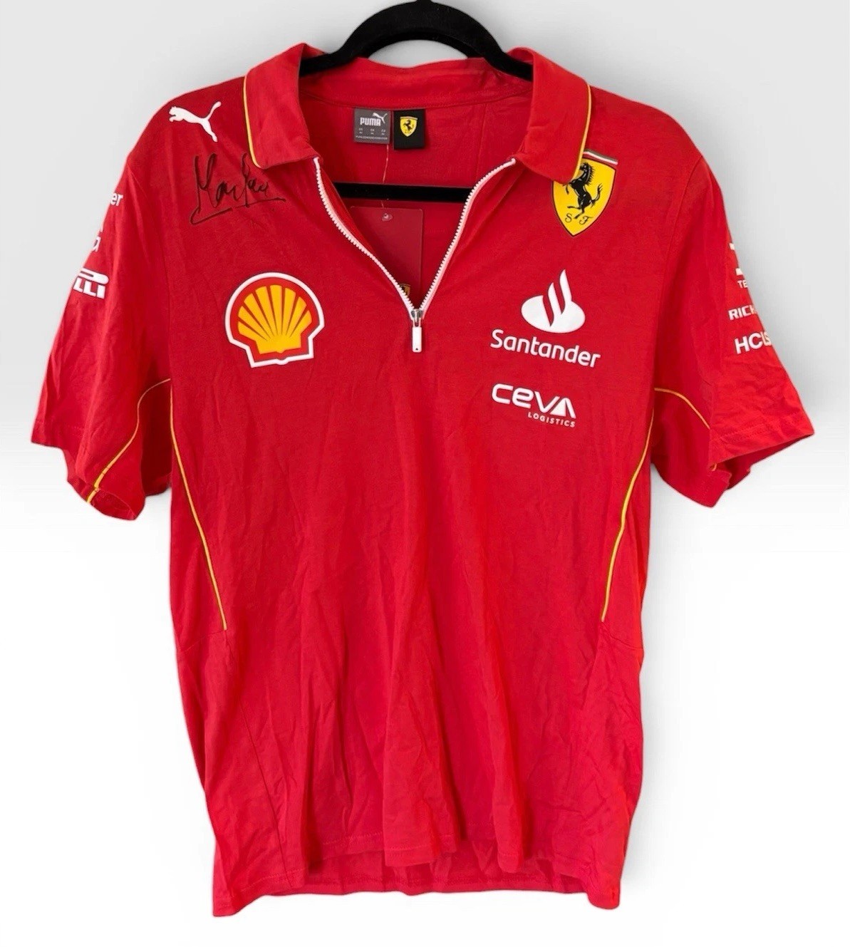 Authentic Marc Gené Signed Scuderia Ferrari 2024 F1 Team Polo PUMA New with Tags