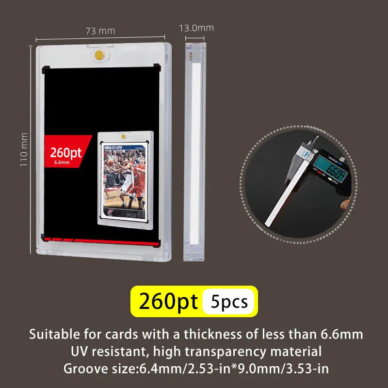 5Pcs Magnetic Card Holders One Touch 35 55 75 100 130 180 360Pt For Trading Card