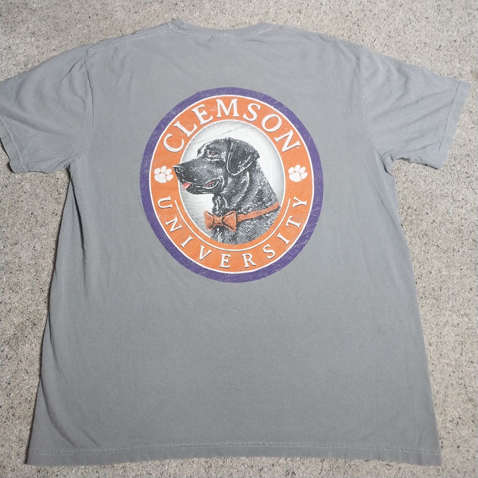 Clemson Tigers Comfort Colors T Shirt Large Steel Gray Frat Lab