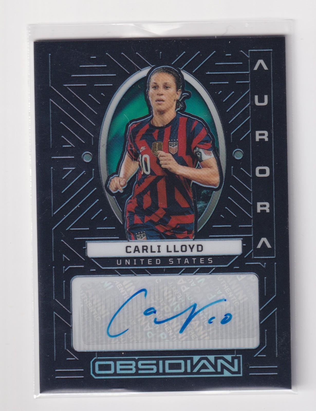 2022-23 Panini Obsidian Aurora Autographs Carli Lloyd #AA-CL #097/172