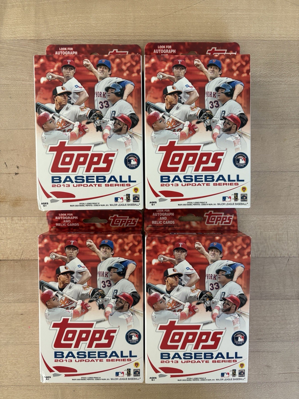 Lot Of 4 2013 Topps Update Series Baseball Factory Sealed Hanger Boxes – Red