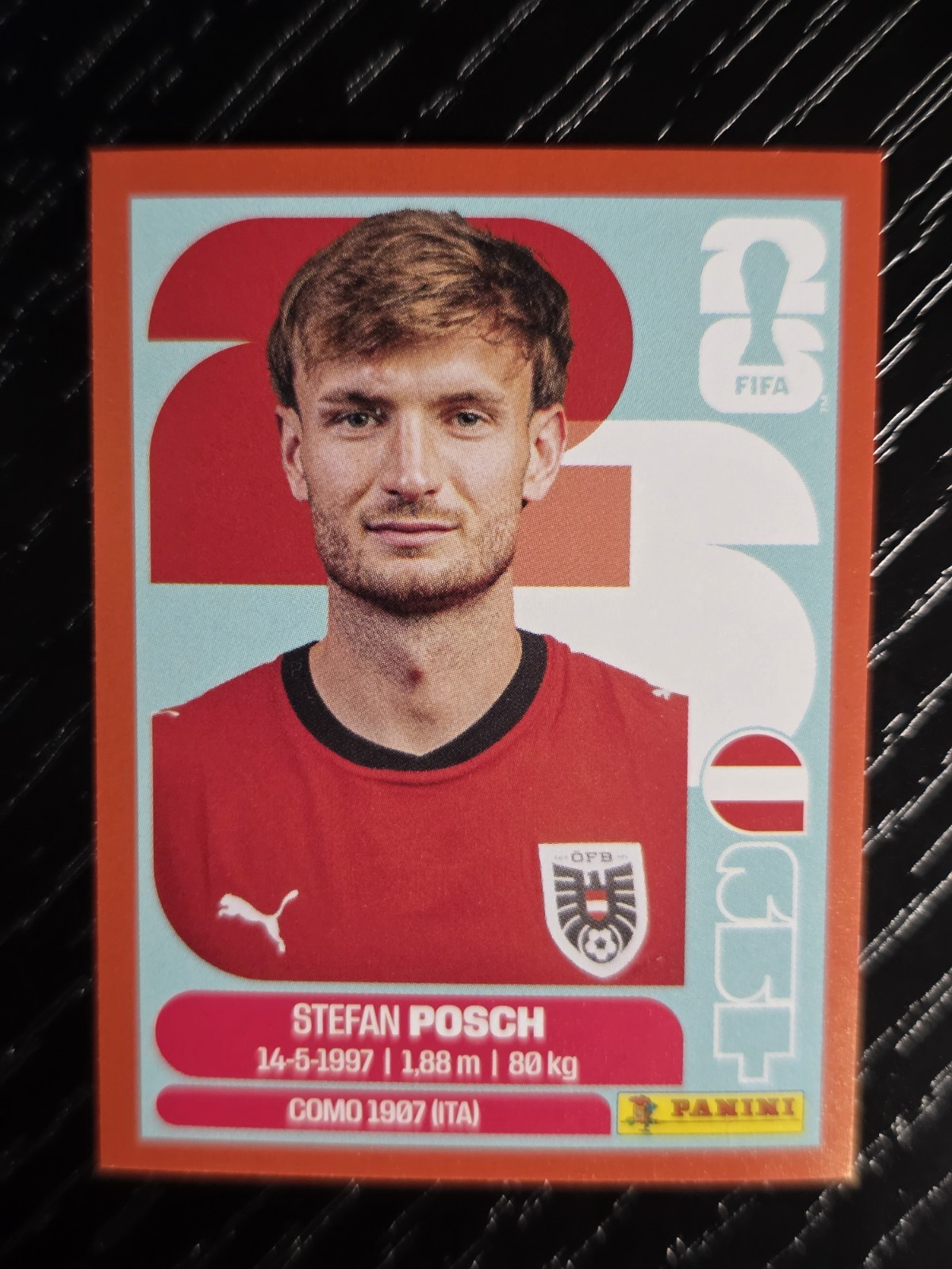 2026 Panini World Cup Sticker #AUT1 Stefan Posch Red Border Parallel