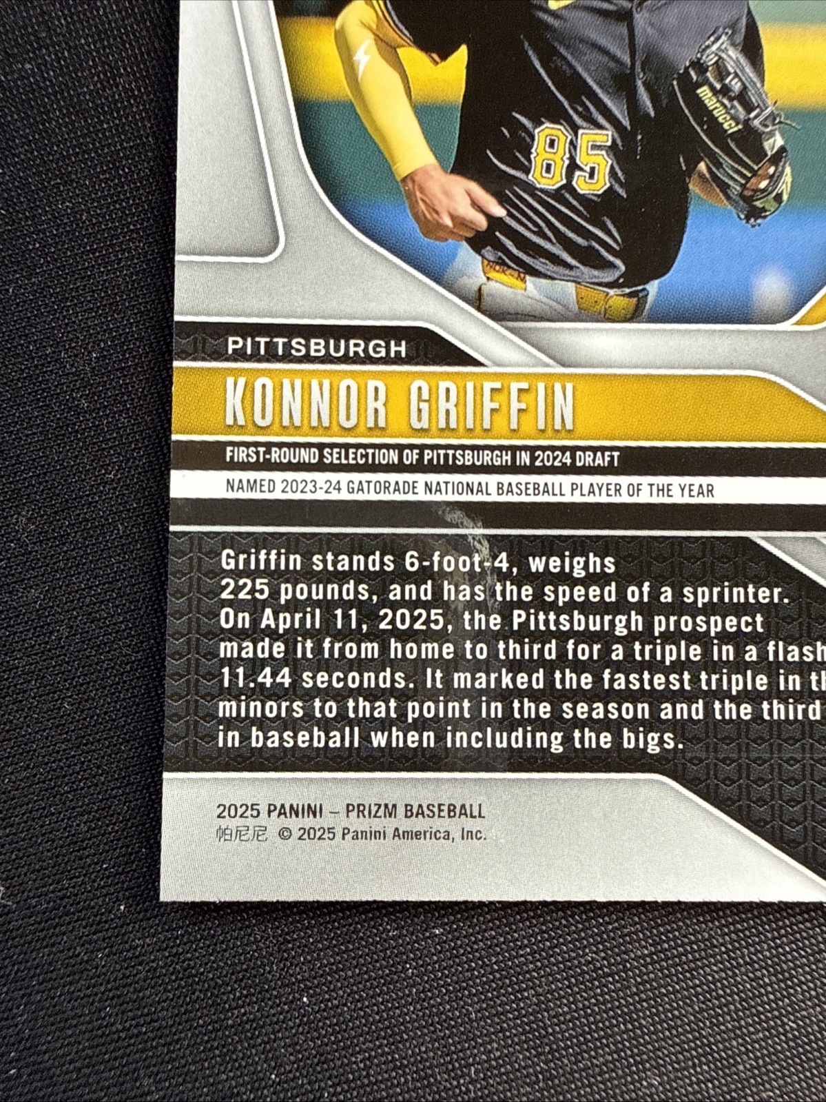Konnor Griffin Rookie Card RC 2025 Panini Prizm Baseball Silver Prizm #199