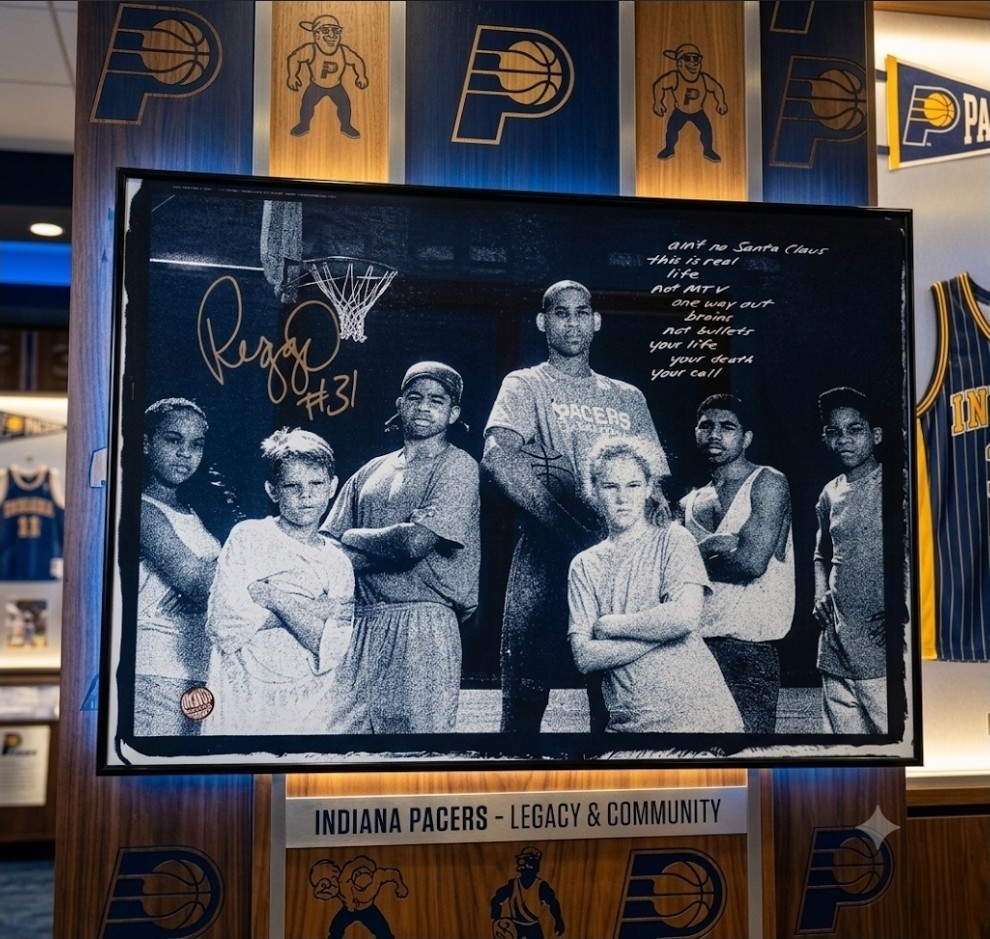 1993 Framed Rare Signed/ Auto Reggie Miller Poster Indiana Pacers Motivational