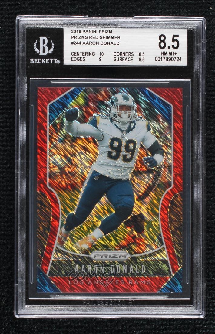 2019 Panini Prizm Red Shimmer Prizm 6/15 Aaron Donald #244 16j4