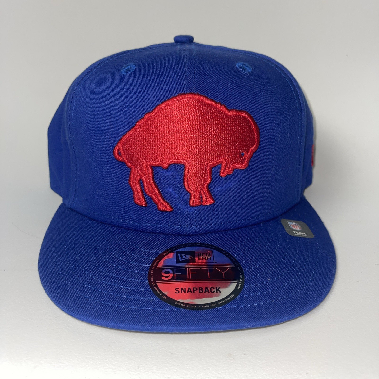 NFL Buffalos Bills New Era 9Fifty Snapback Cap Blue Red Bison Logo Patch NWT