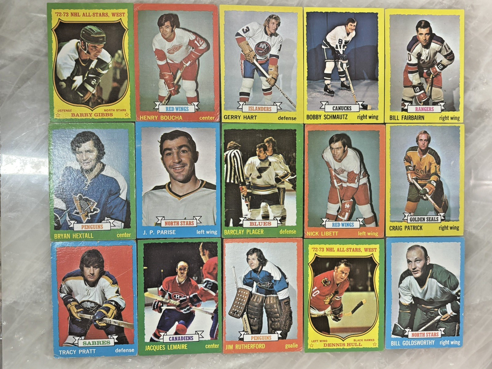 vintage 1973-74 topps hockey cards partial set 76/198 SEE PHOTOS VG w/ HOFers