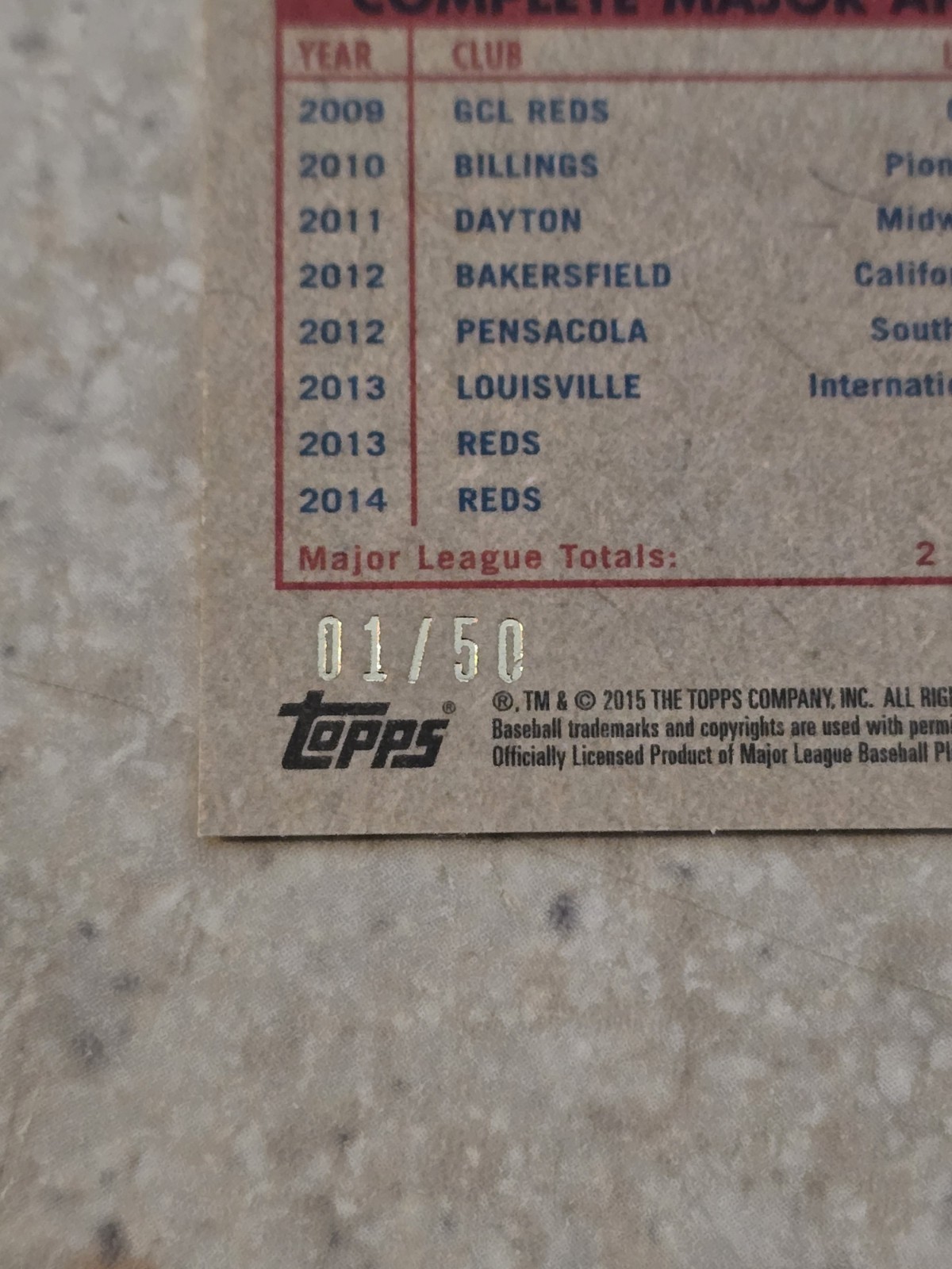 Billy Hamilton 2015 Topps Archives Gold Parallel 1 Of 50 First Print