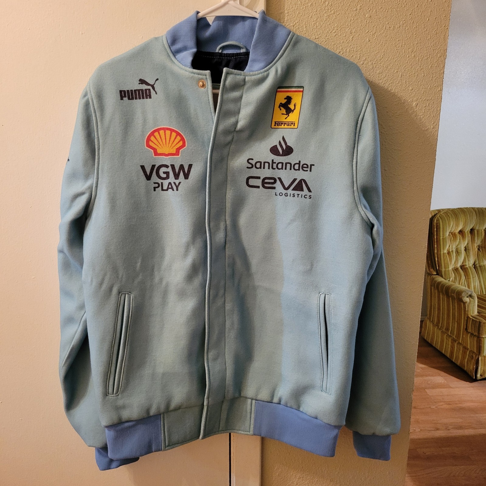 Scuderia Ferrari F1 2024 Miami GP Team Varsity Jacket L FAST SHIP✈ MAKE AN OFFER