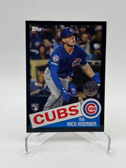 2020 TOPPS NICO HOERNER RC 1985 BLACK PARALLEL #D 237/299 SP CUBS
